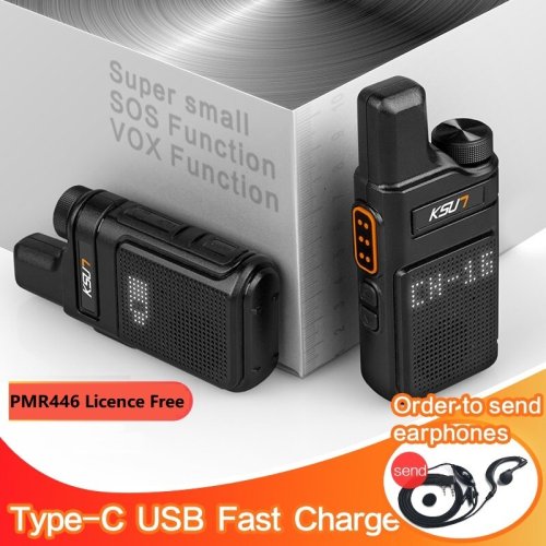 Imagen de Walkie Talkie PMR446 Mini Portátil Inalámbrico con 2 Unidades - Radio Bidireccional Compacta para Comunicación Eficiente