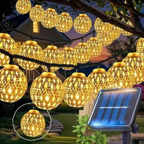 Image de Guirlande Lumineuse Solaire Boule Marocaine