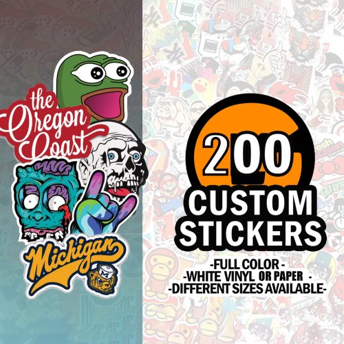 Image de Autocollants Personnalisés - 200 pcs Vinyle Étanche