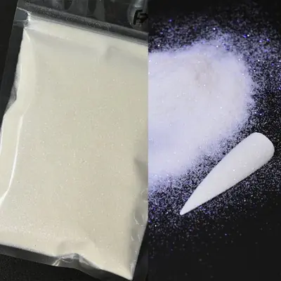 Image de Paillettes Neige Blanche pour Nail Art - Effet Brillant & Chromé