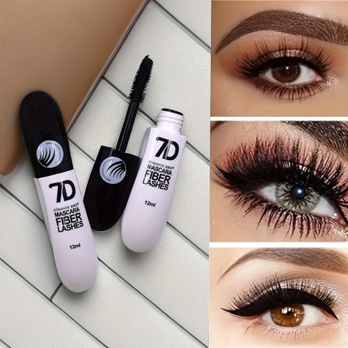 Bild von Natürliches 3-teiliges 7D-Faser-Mascara-Set – Wasserdicht, Langlebig & Curling-Effekt für Volumen und Wimpern-Definierung