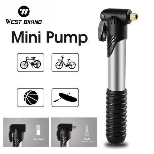 Afbeelding van Draagbare Mini Fietspomp met Dubbele Ventielcompatibiliteit voor MTB, Racefiets en Stadsfiets – Handluchtpomp voor Snelle Bandopblaas
