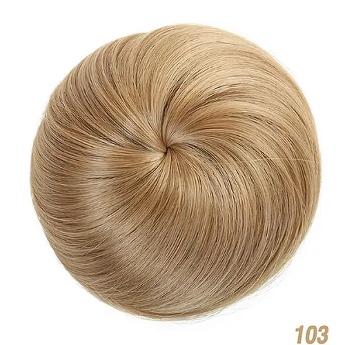Image de Chignon Synthétique Marron Rouge - Extension de Cheveux en Fibre Haute Température