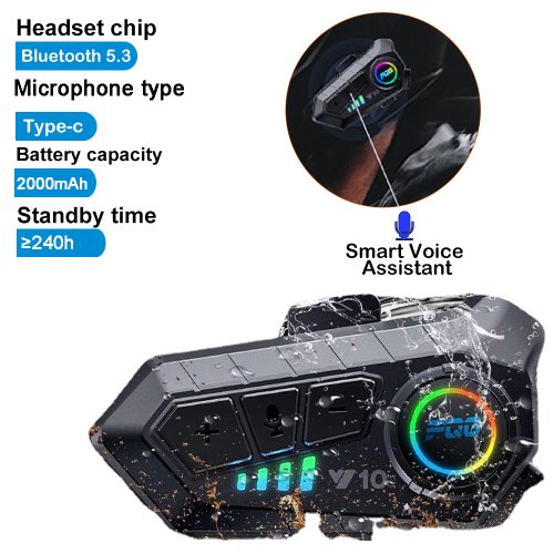 Bluetooth 5.3 Motorhelm Hoofdtelefoon – Waterdicht & Handsfree