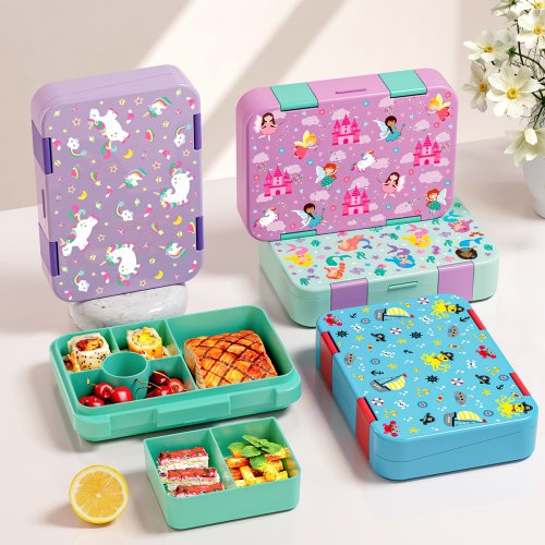 Immagine di Adorabile scatola per il pranzo per bambini Studente Bento Box da viaggio sicuro per microonde Contenitore per Halloween Bento Box portatile per insalata di frutta a prova di perdite