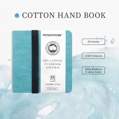 Image de Carnet Aquarelle Bleu - 100 Feuilles Coton 300g