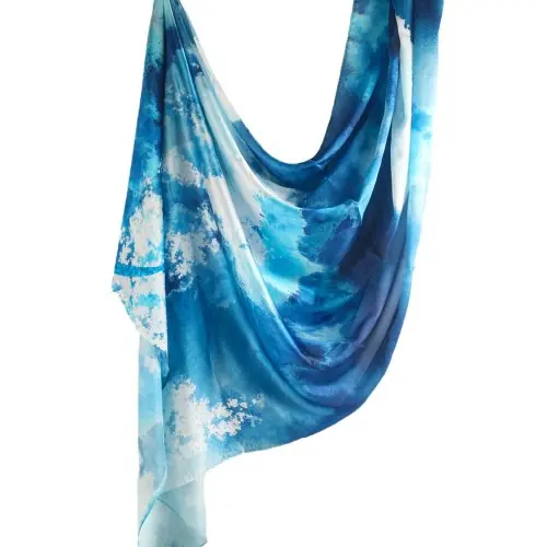 Image de Hijab Imprimé Soie Satin - Élégance & Confort