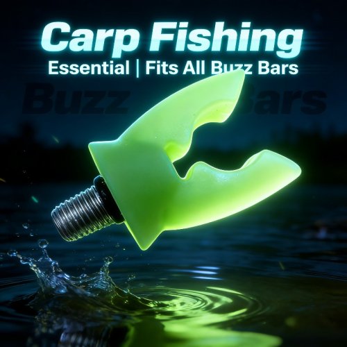 Image of Premium Carp Fishing Rod Rest Head with Night Light & Rubber Gripper – Compatible with Buzz Bar Alarm – Essential Night Fishing Tackle Set (1/2/3/5/10 pcs)