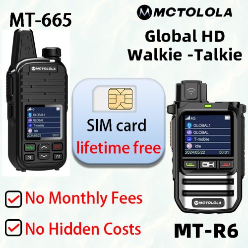 Immagine di MOTOLOLA (SIM Gratuita a Vita) Walkie Talkie POC 4G Globale, Ricetrasmittente Remoto per 5000 Chilom...
