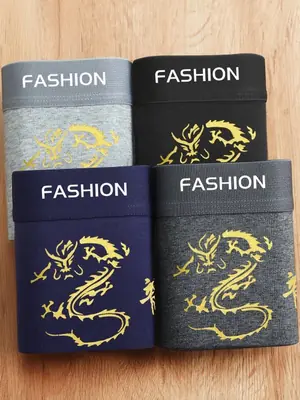Image de Boxers Homme Dragon Doré - Lot de 4