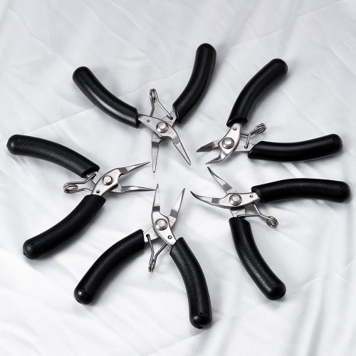 Immagine di Pinze a becchi curvi mini pinze ad ago in acciaio inossidabile Pinze per utensili manuali per la creazione di gioielli per strumenti per la creazione di gioielli con braccialetti fai-da-te