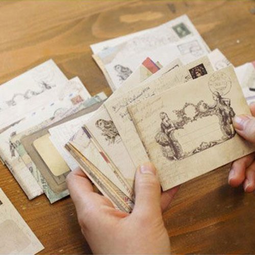 Zdjęcie 12 sztuk/partia 12 wzorów papierowych kopert śliczne Mini koperty Vintage europejski styl na Scrapbooking na karty prezent 03210