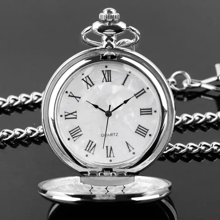 Image de Montre de Poche Homme Argent - Élégante & Luxueuse