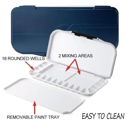 Image de Palette d'Aquarelle Pliable 18 Puits - Idéale pour Peinture Acrylique & Gouache