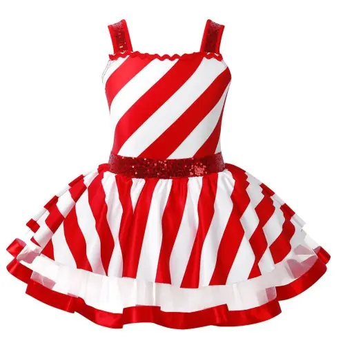 Image de Tutu de Ballet Mme Noël pour Filles - Costume de Danse Festif