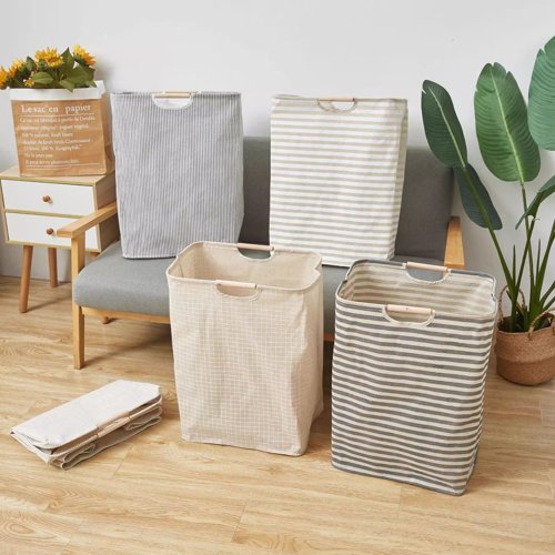 Bild von Tragbarer, faltbarer und wasserdichter Stoff-Aufbewahrungskorb fürs Badezimmer – Ideal für schmutzige Kleidung und praktische Organisation im Haus