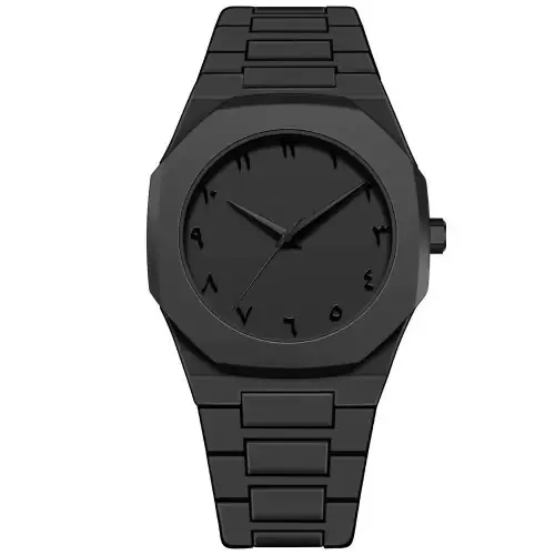 Image de Montre Homme Noire Élégante - Style Simple & Quartz