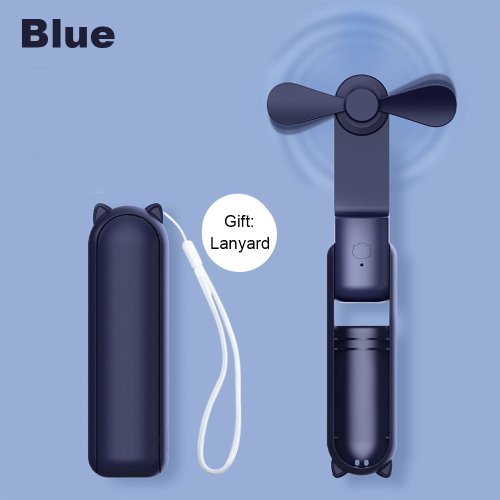 Imagen de Miniventilador portátil de mano para exteriores, ventilador de bolsillo pequeño plegable, recargable...