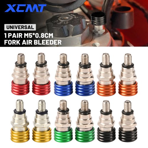Imagen de Válvula de Purga de Aire para Horquilla de Motocicleta M5 x 0.8 cm - Compatible con Honda, Yamaha, Suzuki, Kawasaki, CR, YZ, WR, KX, F, RM 125, 250, 450 - Accesorio Esencial para Dirt Bike y Motocross