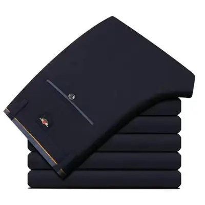 Image de Pantalon Homme Slim Fit Élastique - Noir & Bleu