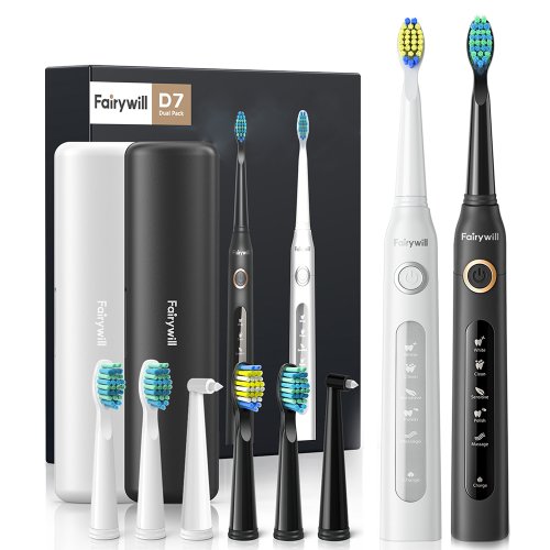 Imagen de Cepillo de Dientes Eléctrico Sónico Fairywill FW-D7 con Carga USB, 5 Modos de Limpieza Inteligente y Estuche Portátil para Adultos