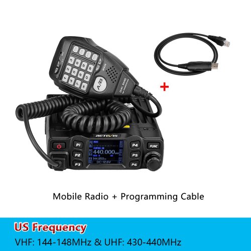 Afbeelding van Retevis RT95 Mobiele Ham Radio Tweeweg Autoradio VHF UHF Dual Band Mobiel Radiostation Transceiver Basisstation voor Camping