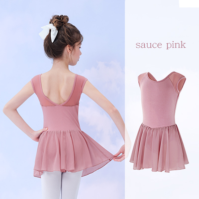 Imagen de Vestido de ballet para niñas, vestido de leotardo de baile sin mangas, vestido de baile con empalme ...