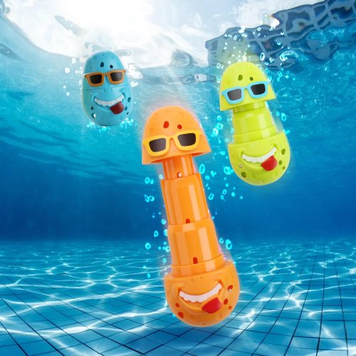 Immagine di Set di 3 Giocattoli per Piscina con Uova Sorpresa e Bastoni da Immersione per Bambini – Divertimento Acquatico Estivo per Ragazzi e Ragazze