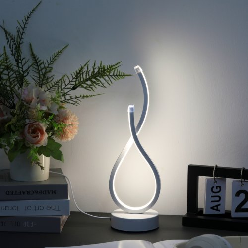 Immagine di Lampada da tavolo con gesto d'AMORE bianco elegante moderno creativo 1PC, alimentatore USB - illuminazione a tre colori, adatta a varie occasioni