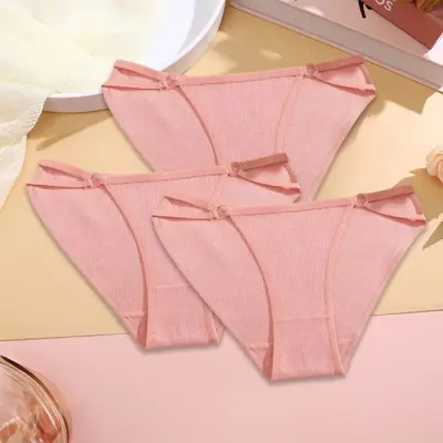 Image de Ensemble Lingerie Femme 3 Pièces en Coton Doux