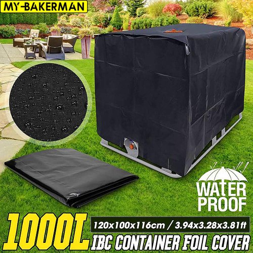 Afbeelding van Waterdichte IBC Tankhoes 1000 Liter - Zonbeschermende Outdoor Hoes voor Regenwateropslag in Tuin en Opslagtonnen