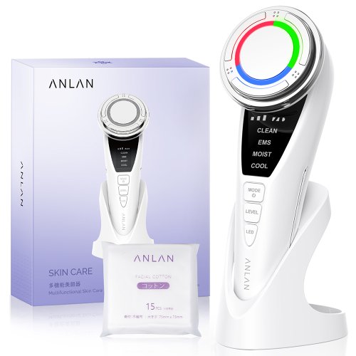 Immagine di ANLAN EMS Massaggiatore facciale Pro Lifting del viso Ringiovanimento della pelle Impacco freddo Pul...