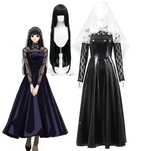 Afbeelding van Volledige Cosplay Kostuum Set voor Osaragi uit Anime Sakamoto Days – Inclusief Pruik, Jurk, Sluier, Jas en Accessoires voor Vrouwen, Perfect voor Halloween, Carnaval en Assassin Shishiba Themas