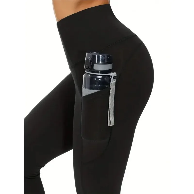 Immagine di Leggings da Yoga a Vita Alta con Tasca per Donna - Pantaloni Fitness Senza Cuciture, Slim con Sollevamento Anca, Alta Elasticità e Design Moderno