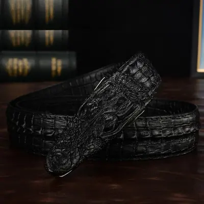 Image de Ceinture Homme Luxe Cuir Véritable Motif Crocodile