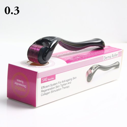 Immagine di Rullo ad ago in titanio sterile 540 pin Rullo per la pelle del viso da 0,25 mm con custodia per la cura di uomini e donne