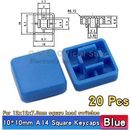 A14 10x10mm blauw