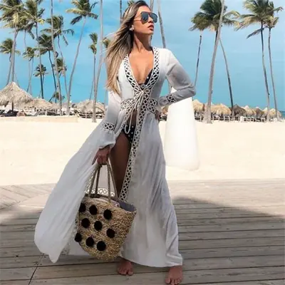 Image de Tunique de Plage Longue Kaftan - Style Élégant & Léger