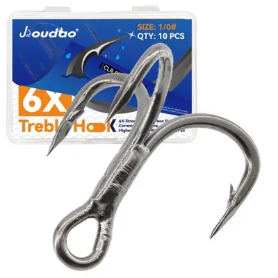 Image de Hameçons Triple Pointus - Pack de 10 pour Pêche en Gros Gibier