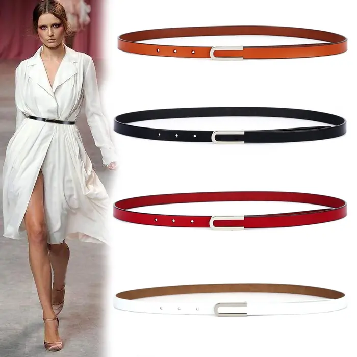 Image de Ceinture en Cuir Véritable Femme - Style Rétro & Élégant
