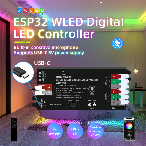 Image de Contrôleur LED ESP32 WLED - Connectivité Smart Home