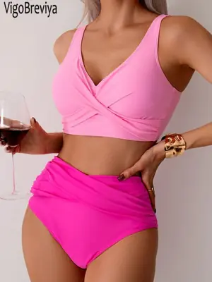 Image de Bikini Brésilien Push-Up Taille Haute Tendance 2025