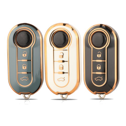 Immagine di Custodia TPU per Chiave Auto con Portachiavi – Compatibile con Fiat 500, Panda, Punto, Bravo, Doblo, Peugeot Boxer, Citroën Relay, Fiat Ducato, Lancia Musa
