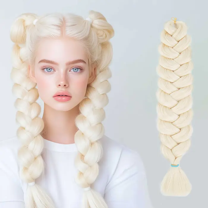 Image de Extensions Cheveux Synthétiques Jumbo - Tresses Pré-Étirées