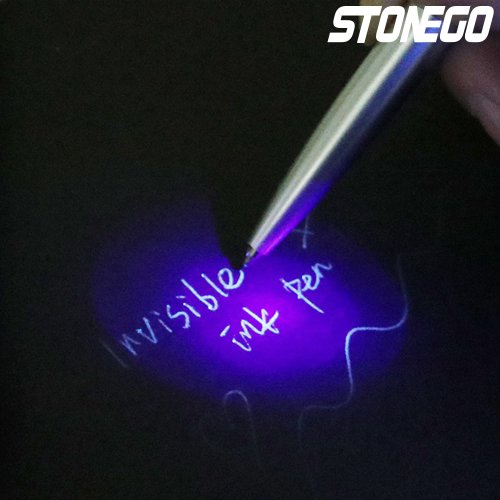 Bild von Stonego Unsichtbarer Tintenstift – Magic Secret Kugelschreiber mit UV-Licht, Kunststoff-Kugelschreiber für Geheimnisse und Spaß