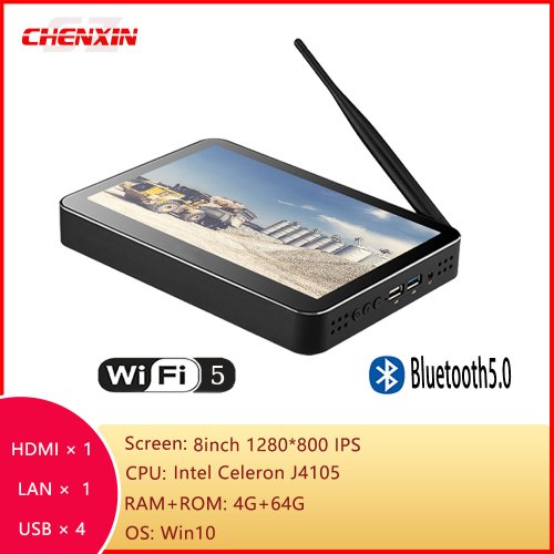 Immagine di X2S Mini PC H8F 8 pollici 1280*800 Pocket PC PIPO Win10 Win11 Tablet PC J4005 4G Ram 64G Rom TV Box BT5.0 Wifi RJ45 Mini Desktop