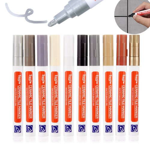 Image of Waterproof White Grout Tile Pen Wall Grout Restorer Marker Pen for Bathroom Wall Floor Decontamination Seam Repair Pens