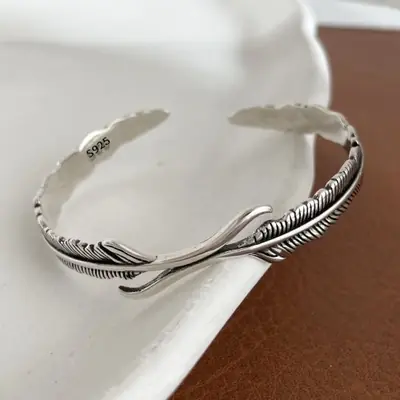 Image de Bracelet Argent 925 Vintage Cœur - Élégant & Fait Main