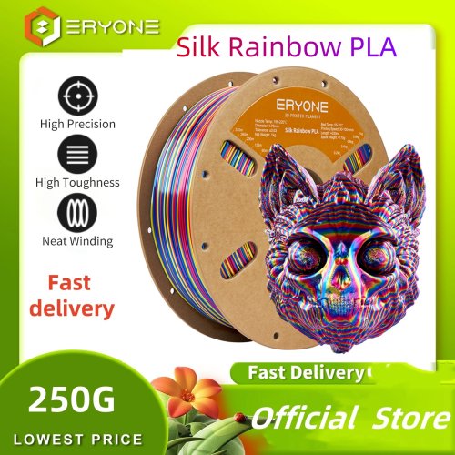 Afbeelding van Premium PLA Zijden Twist Regenboog Filament 250g - Glanzend & Kleurrijk voor 3D Printen