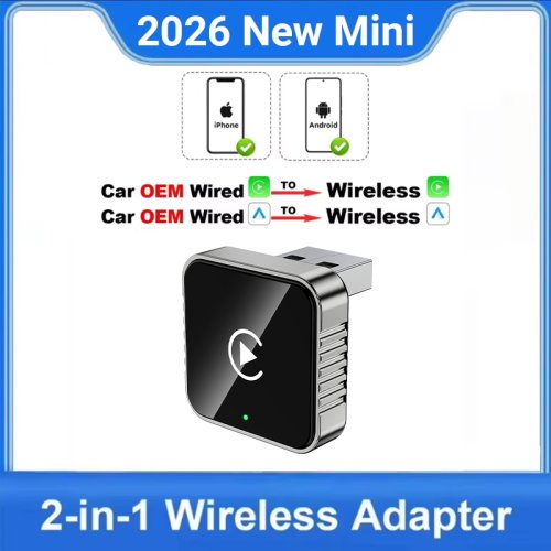 Neue Super Mini Carplay AI Box verkabelt zu Wireless CarPlay/Android Auto 2in1 Box 5GHz WiFi5 für 99% Original verkabeltes CarPlay/Auto Car